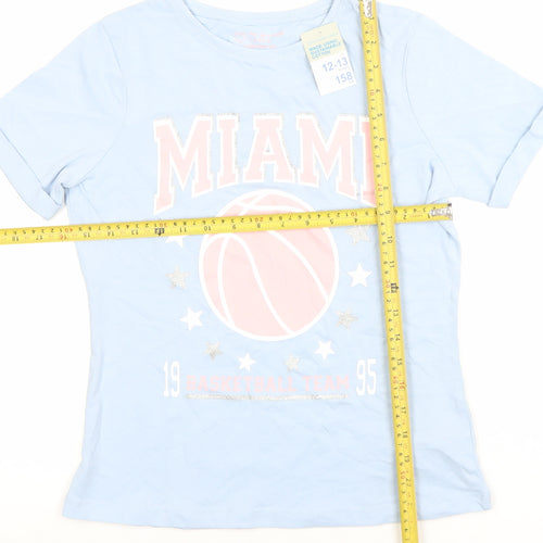 Primark Girls Blue Miami Basketball Graphic T-Shirt 12-13 Years