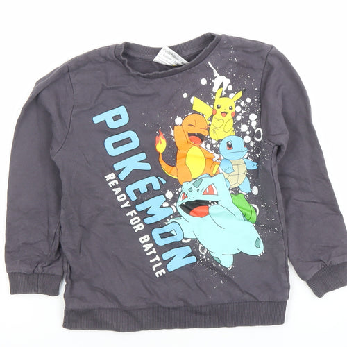 Dunnes Stores Boys Grey Pokémon Pullover Sweatshirt 5-6 Years