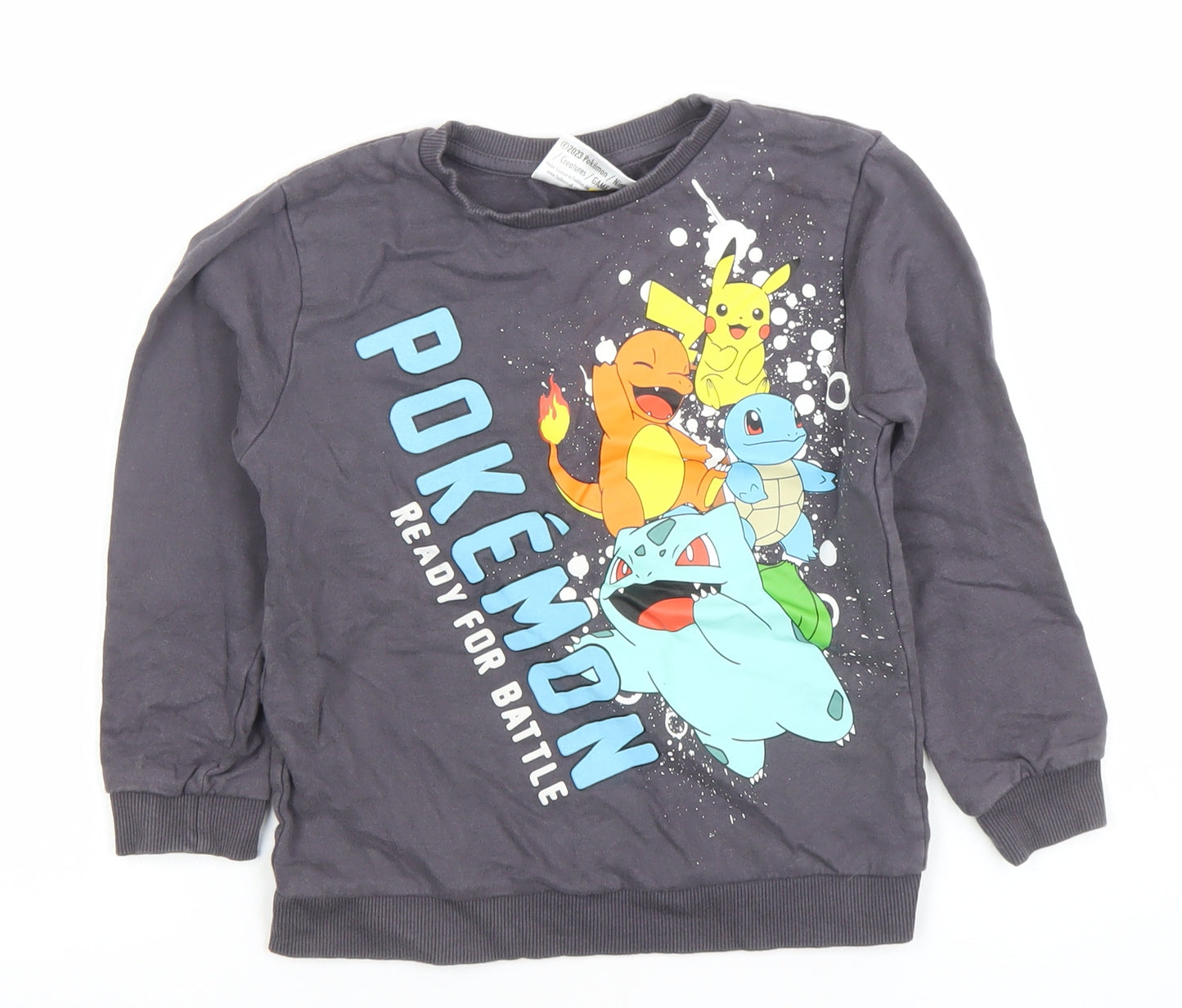 Dunnes Stores Boys Grey Pokémon Pullover Sweatshirt 5-6 Years
