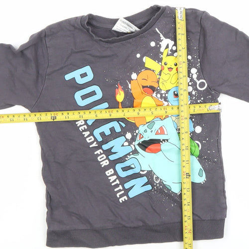 Dunnes Stores Boys Grey Pokémon Pullover Sweatshirt 5-6 Years
