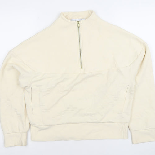 Primark Women's Beige 1/4 Zip Pullover Sweatshirt XS