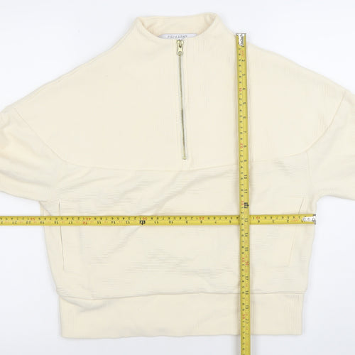 Primark Women's Beige 1/4 Zip Pullover Sweatshirt XS