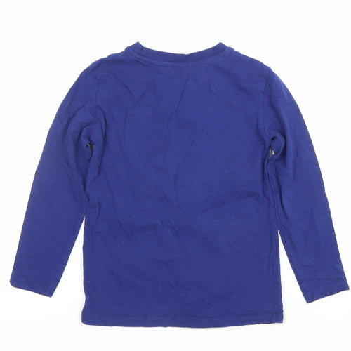 Dunnes Stores Boys Blue Gamer Long Sleeve Cotton T-Shirt 5-6 Years