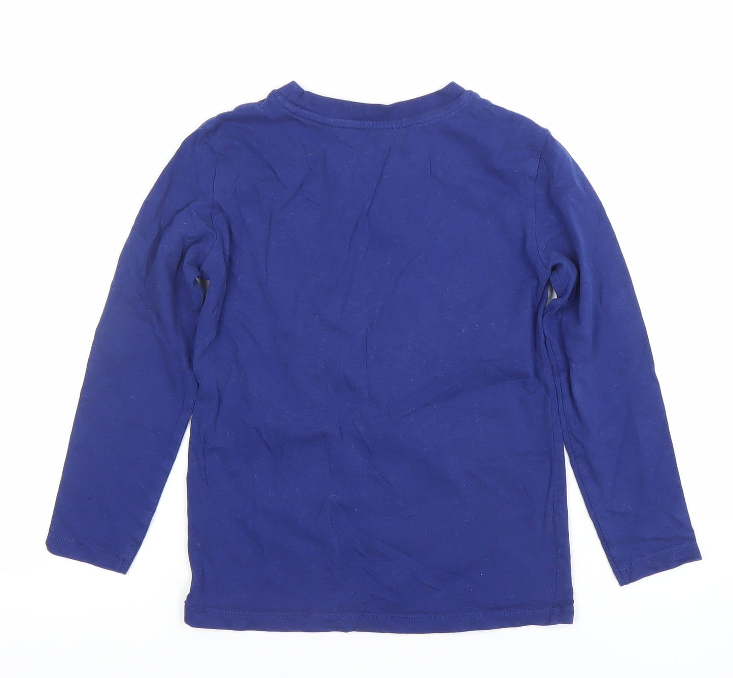 Dunnes Stores Boys Blue Gamer Long Sleeve Cotton T-Shirt 5-6 Years