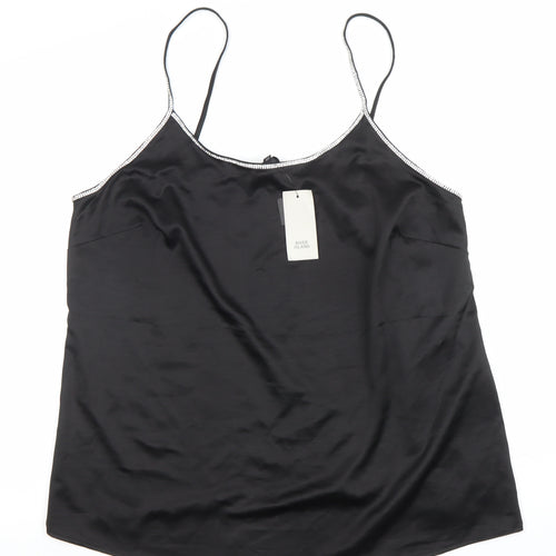 River Island Women’s Black Plus Size 18 Beaded Satin Camisole Top