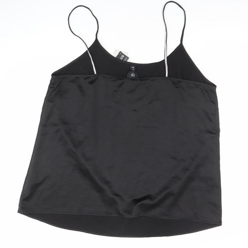 River Island Women’s Black Plus Size 18 Beaded Satin Camisole Top