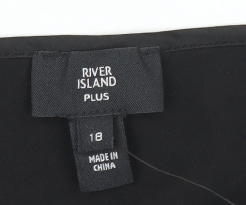 River Island Women’s Black Plus Size 18 Beaded Satin Camisole Top