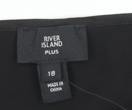 River Island Women’s Black Plus Size 18 Beaded Satin Camisole Top