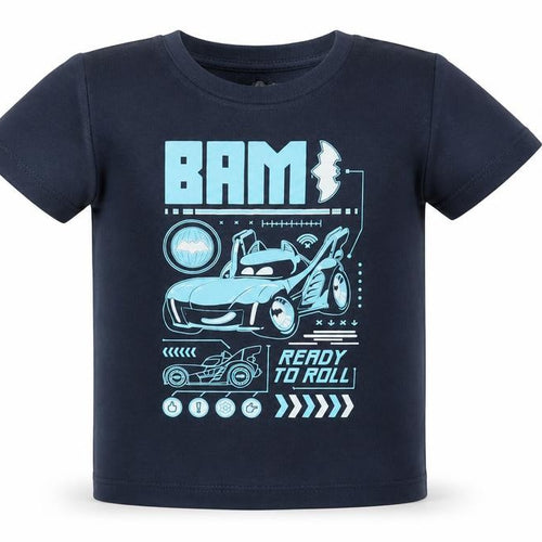 Character Boys Blue Batman DC Comics Graphic Short Sleeve T-Shirt 5-6 Years