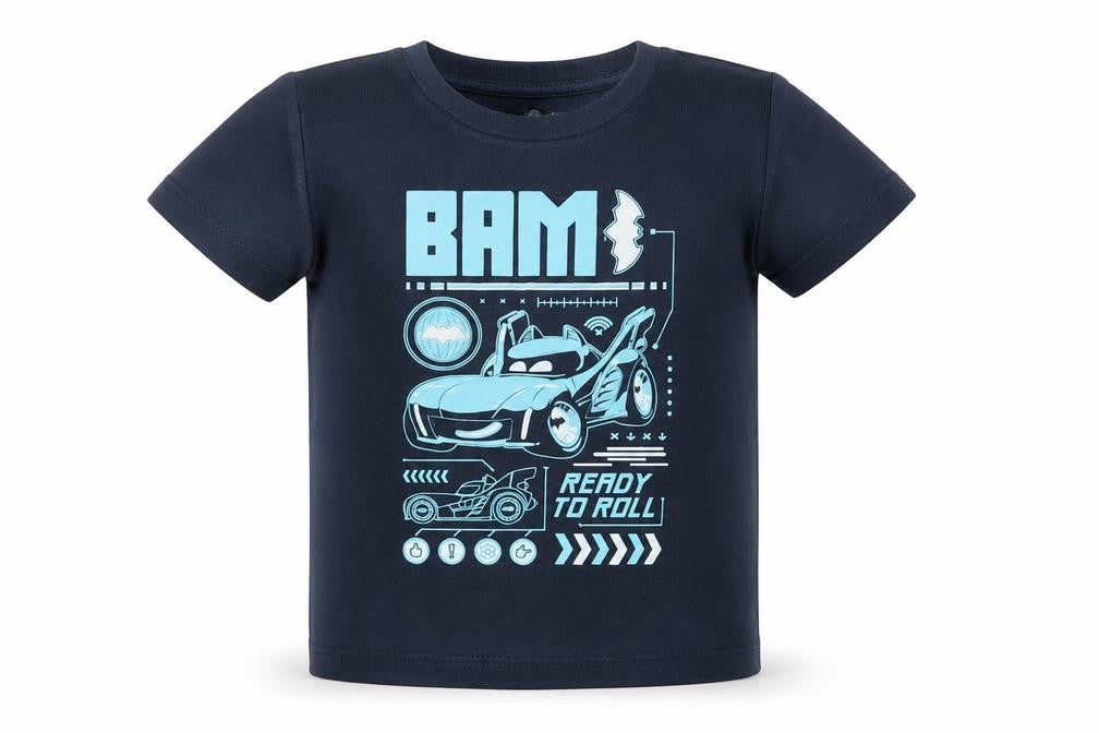Character Boys Blue Batman DC Comics Graphic Short Sleeve T-Shirt 5-6 Years