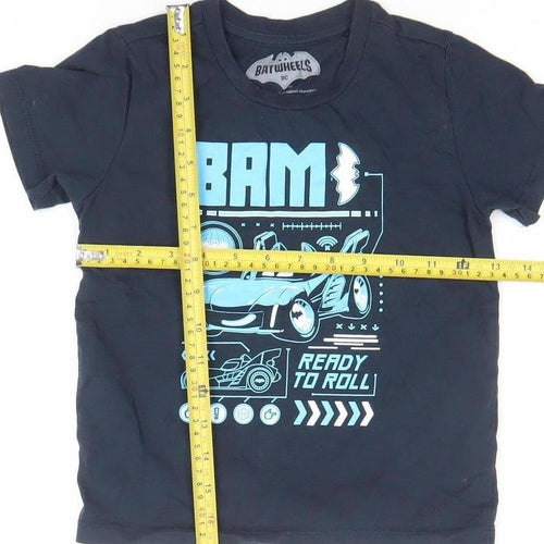 Character Boys Blue Batman DC Comics Graphic Short Sleeve T-Shirt 5-6 Years