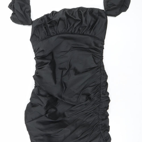 Style Cheat Women’s Black Size 6 One Shoulder Ruched Bodycon Dress