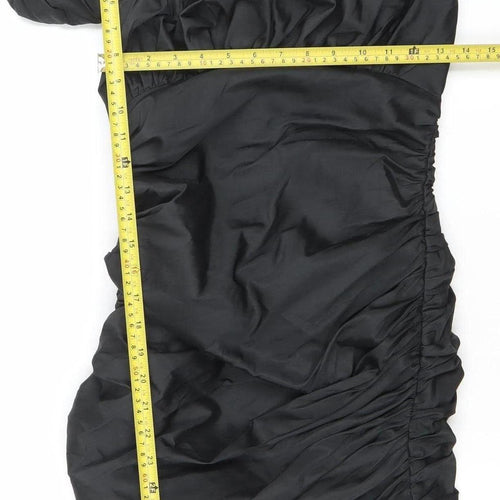 Style Cheat Women’s Black Size 6 One Shoulder Ruched Bodycon Dress