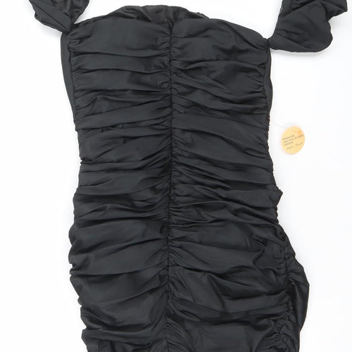 Style Cheat Women’s Black Size 6 One Shoulder Ruched Bodycon Dress