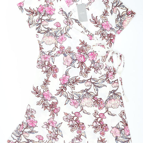 B.young Women’s Multicoloured Floral Wrap Dress Size 14