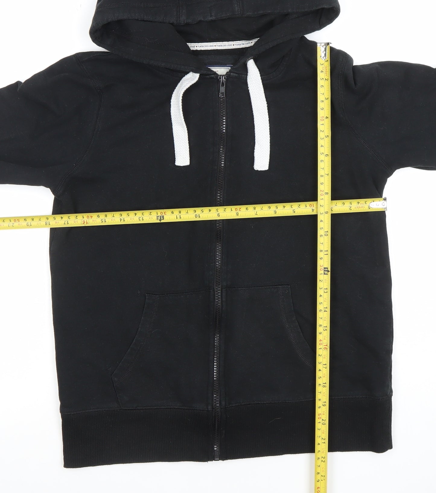 New Look Pembridge and Rose Black Full Zip Hoodie Size 12