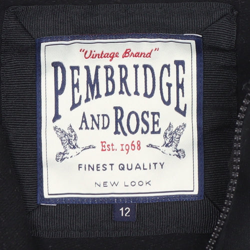 New Look Pembridge and Rose Black Full Zip Hoodie Size 12