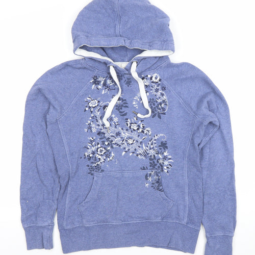 H&M L.O.G.G. Women’s Blue Floral Pullover Hoodie Size Small