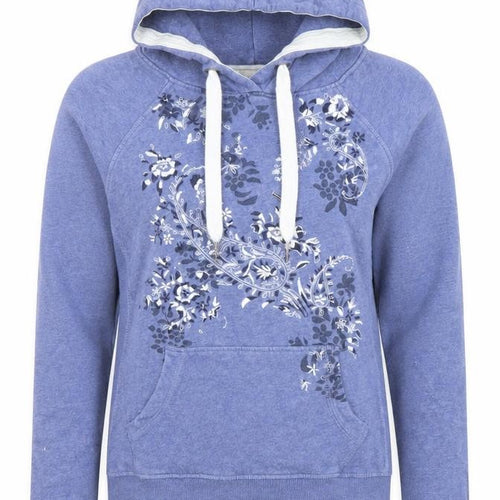 H&M L.O.G.G. Women’s Blue Floral Pullover Hoodie Size Small