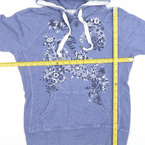 H&M L.O.G.G. Women’s Blue Floral Pullover Hoodie Size Small