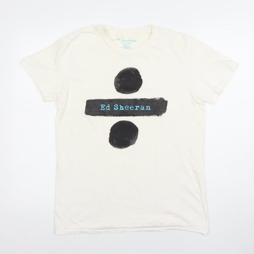 Ed Sheeran Women's White Medium Cotton Concert T-Shirt