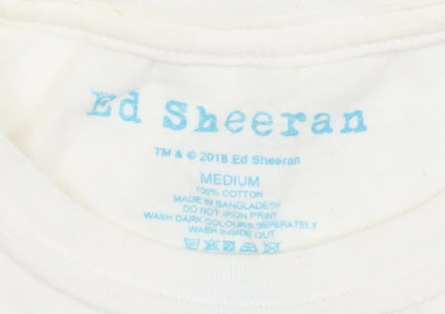 Ed Sheeran Women's White Medium Cotton Concert T-Shirt