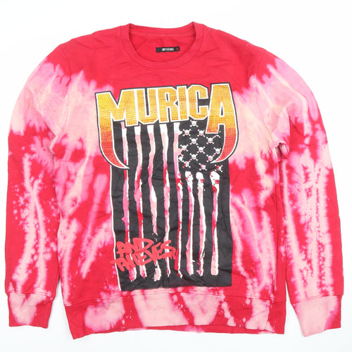 Imperious Women’s Red Tie-Dye Graphic Pullover Sweatshirt XL