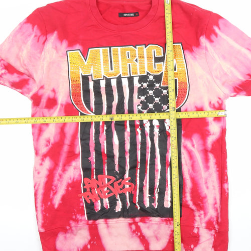 Imperious Women’s Red Tie-Dye Graphic Pullover Sweatshirt XL