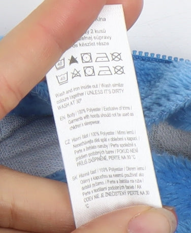 Paddington Boys Blue Brown Fleece Hooded One Piece Pyjama 4-5 Years