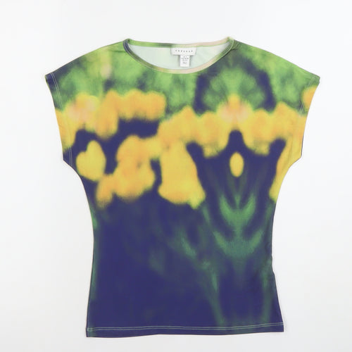 Topshop Women’s Multicoloured Floral Slim Fit T-Shirt Size S