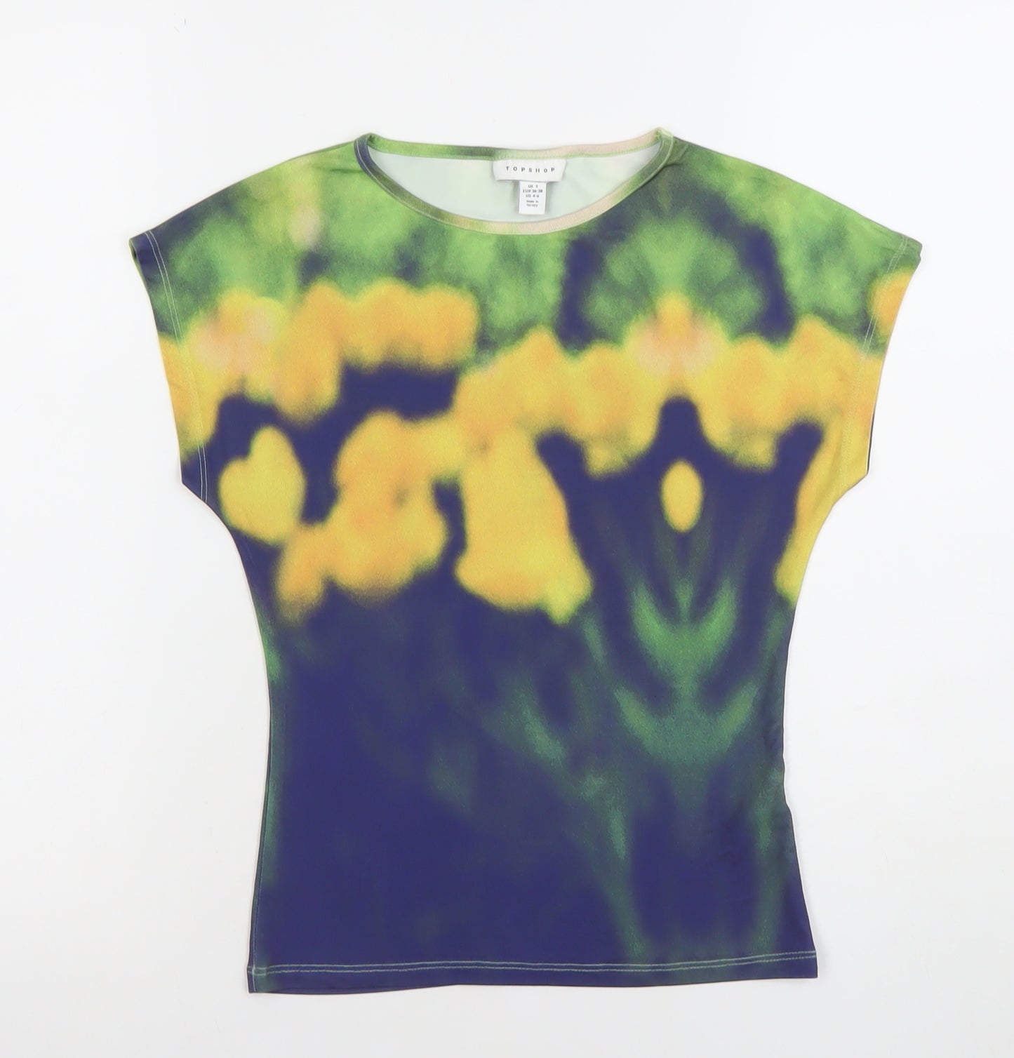 Topshop Women’s Multicoloured Floral Slim Fit T-Shirt Size S