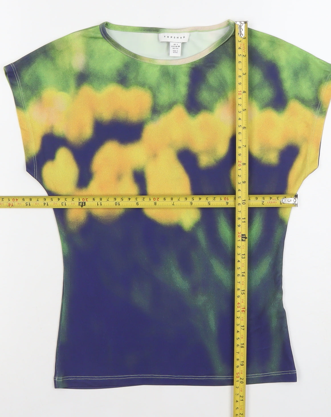 Topshop Women’s Multicoloured Floral Slim Fit T-Shirt Size S