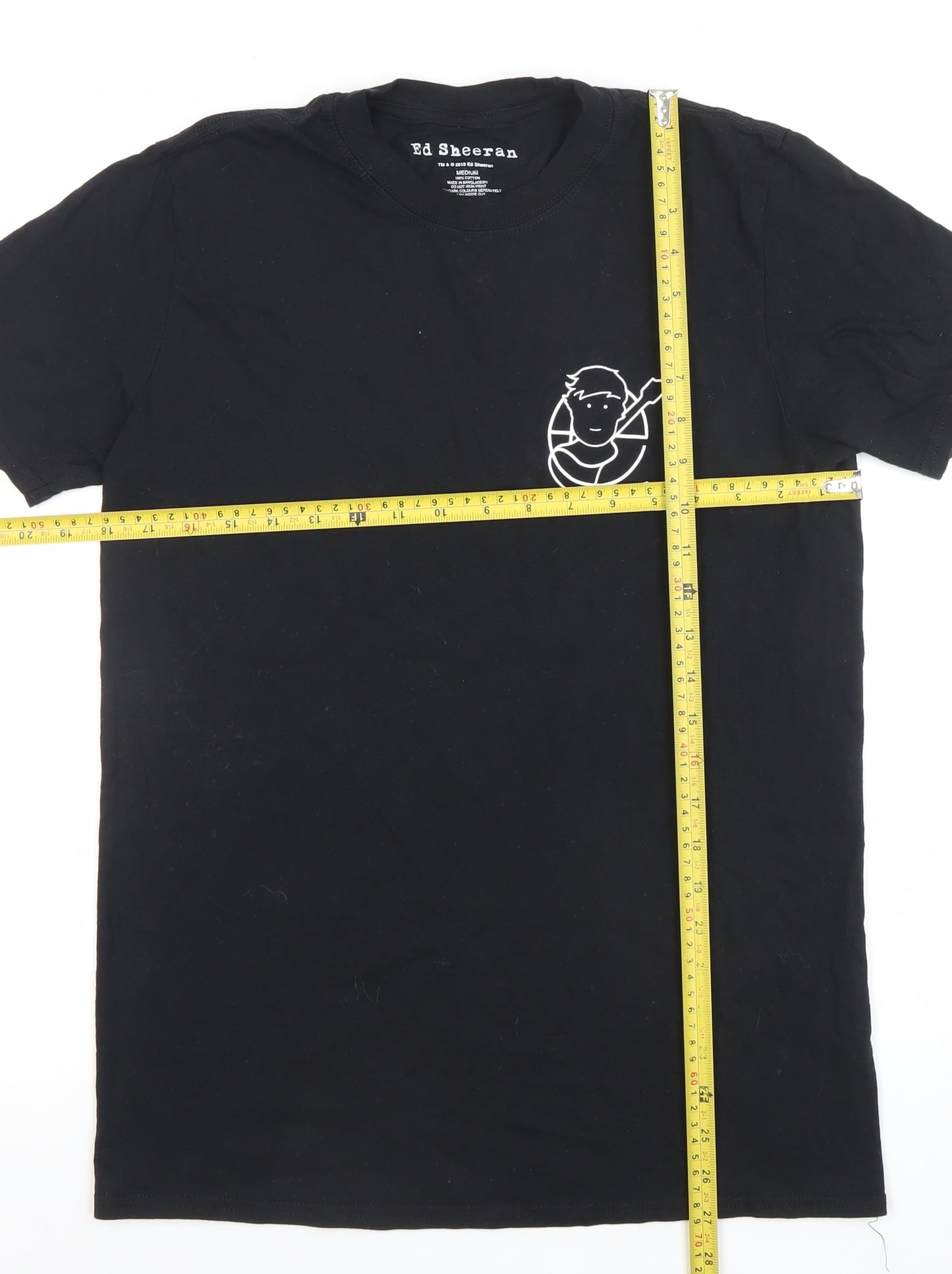 Ed Sheeran Men's Black Medium Graphic Band T-Shirt 2018 Cotton Crew Neck