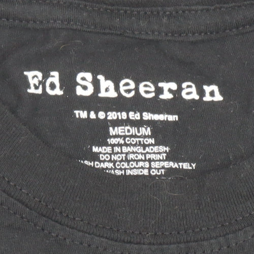 Ed Sheeran Men's Black Medium Graphic Band T-Shirt 2018 Cotton Crew Neck