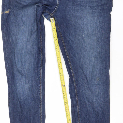 River Island Men's Blue 36x32 Straight Leg Stretch Denim Jeans