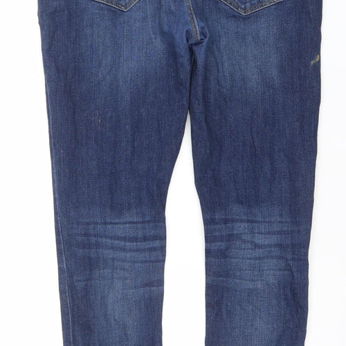 River Island Men's Blue 36x32 Straight Leg Stretch Denim Jeans