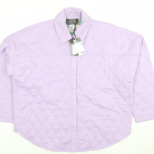 Primark Women Purple Quilted Reversible Jacket Size 10