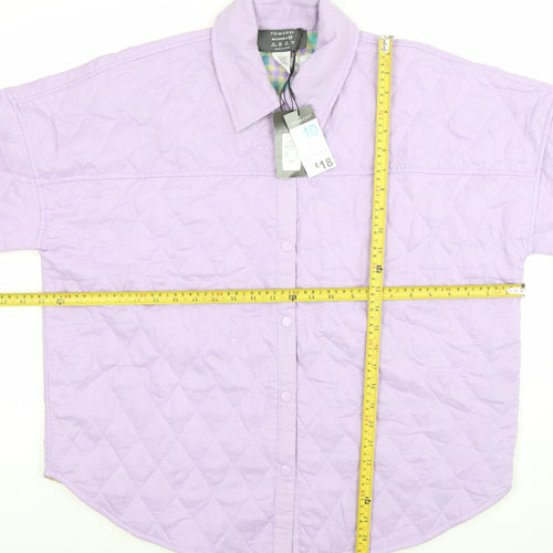 Primark Women Purple Quilted Reversible Jacket Size 10