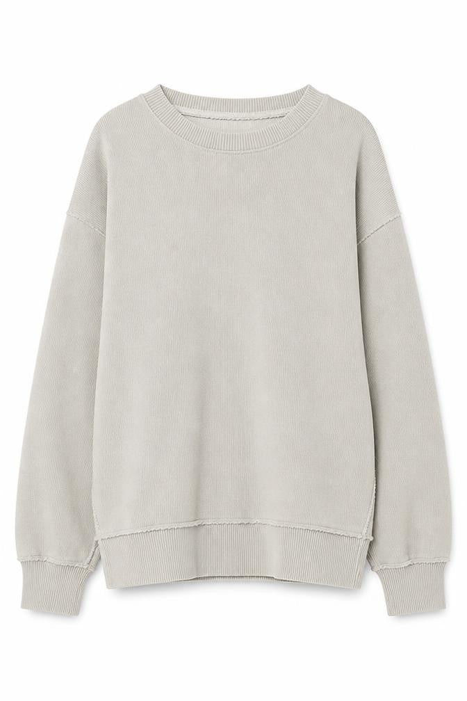 Front view of Primark Cares Women Beige Graphic Pullover Sweatshirt, size M