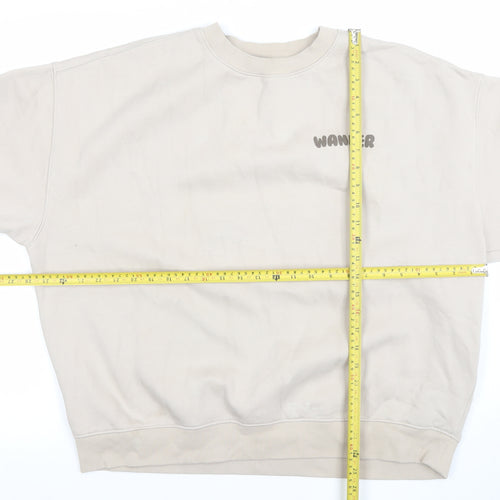 Primark Cares Women Beige Graphic Pullover Sweatshirt Size M
