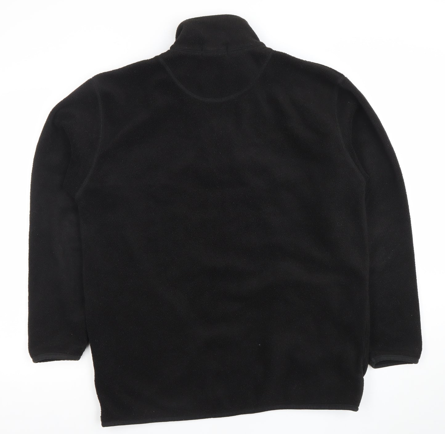 George Men Black Fleece 1/4 Zip Jacket Medium Regular Fit