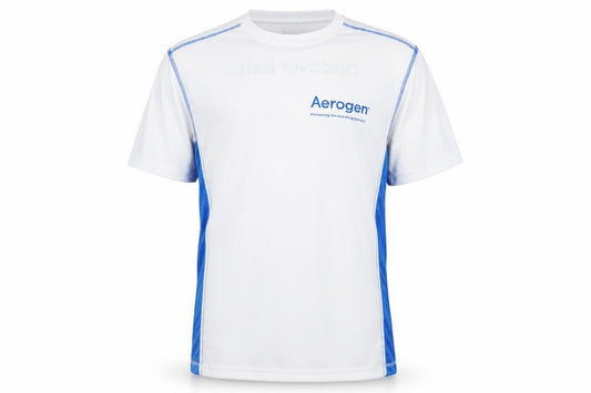 Titan Sports Men's White Blue Polyester Crew Neck Running T-Shirt L