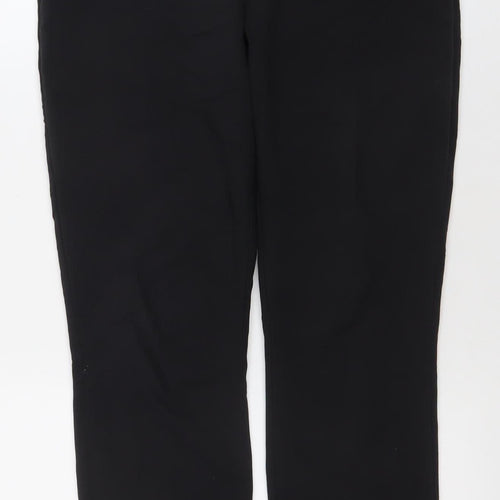 Gallery Women's Black UK 10 Tapered Cotton Blend Trousers