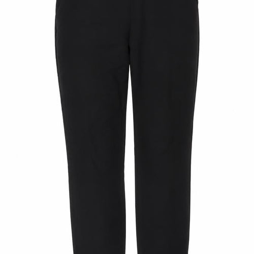 Gallery Women's Black UK 10 Tapered Cotton Blend Trousers