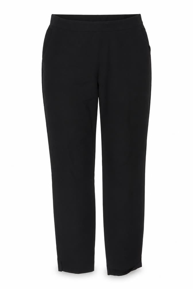 Gallery Women's Black UK 10 Tapered Cotton Blend Trousers