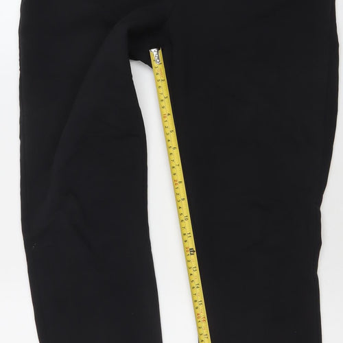 Gallery Women's Black UK 10 Tapered Cotton Blend Trousers