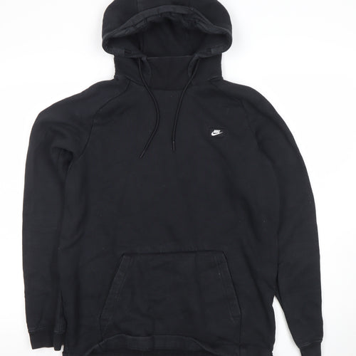 Nike Men's Black Pullover Hoodie Medium Fleece Logo Sweatshirt
