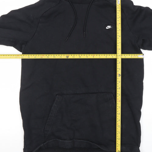 Nike Men's Black Pullover Hoodie Medium Fleece Logo Sweatshirt