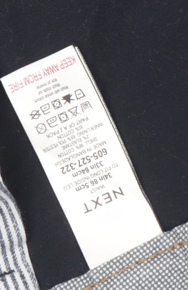 Next Men's Blue Chino Shorts Size 34 Regular Fit Cotton Blend