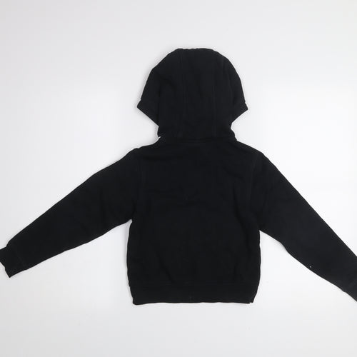 Lonsdale Boys Black 7-8 Years Hooded Track Jacket Full Zip Fleece
